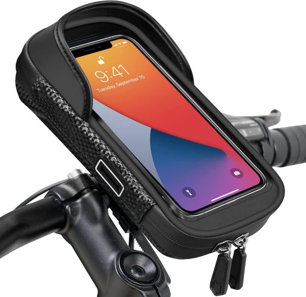 Support Téléphone Vélo Étanche avec Sacoche Guidon
