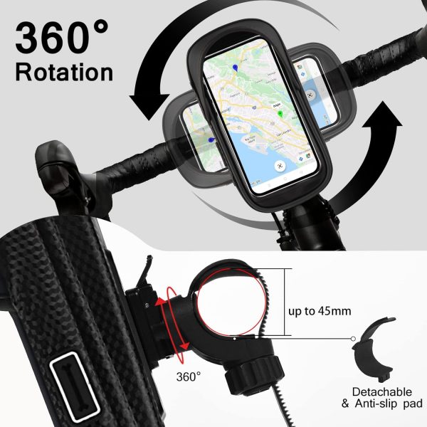 Support Téléphone Vélo Étanche avec Sacoche Guidon – Image 4